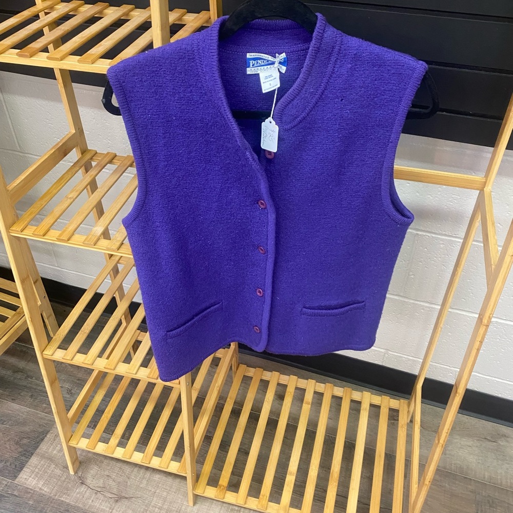 Pendleton Royal Purple Wool Vest - Picture 1 of 3